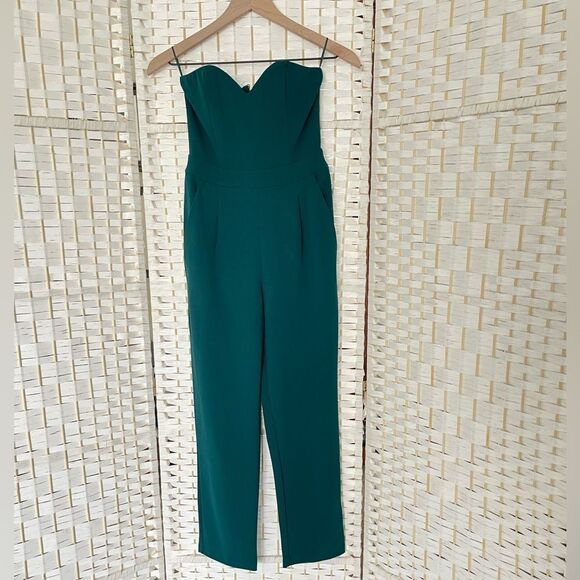 Express strapless jumpsuit in green size 0 - Picture 3 of 12